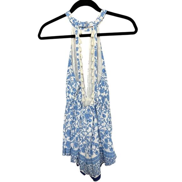 NWT Debbie Dabbie Blue Floral Romper with Tassels Size 6 - Picture 5 of 6